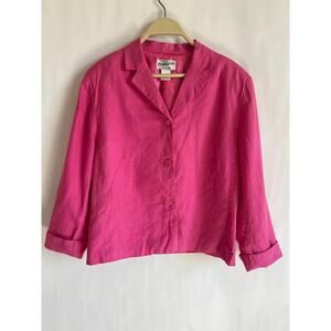 PENDELTON CLASSIC 100% LINEN JACKET BLAZER LINED PINK SIZE M/L